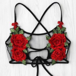 🥀Lace flower detail bralette 🥀